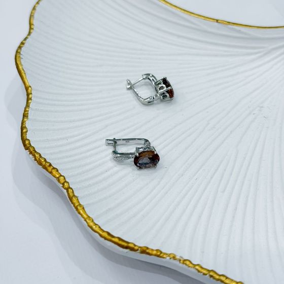 Серебряные серьги с султанитом 5.115ct
