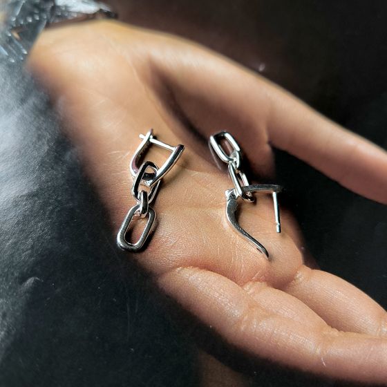 Серебряные серьги без камней