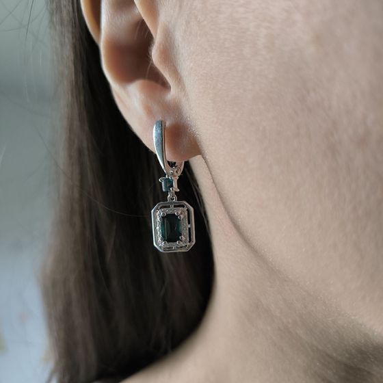 Серебряные серьги с топазом Лондон Блю 2.429ct