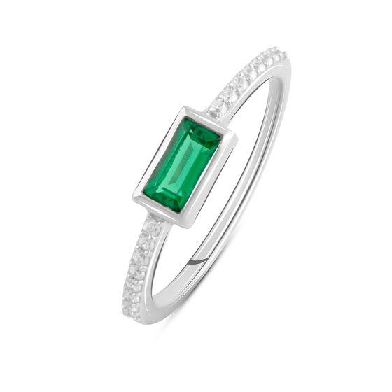 Серебряное кольцо с изумрудом nano 0.557ct