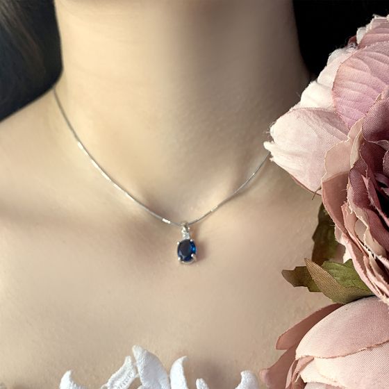 Серебряная подвеска с топазом Лондон Блю