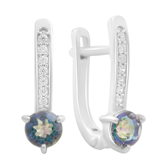 Серебряные серьги с мистик топазом 1.069ct