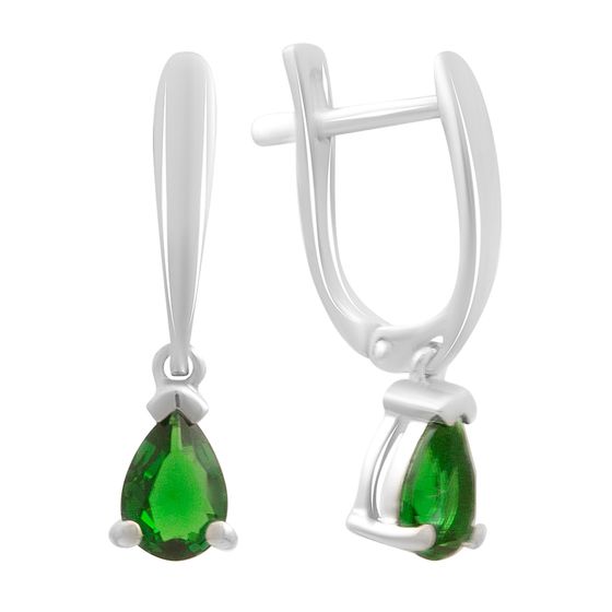 Серебряные серьги с изумрудом nano 1.1ct