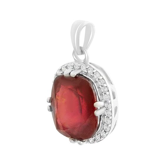 Серебряная подвеска с рубином 7.458ct