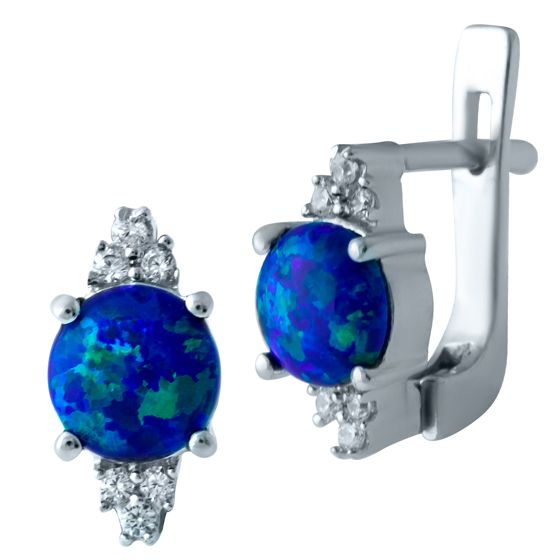 Серебряные серьги с опалом 1.527ct