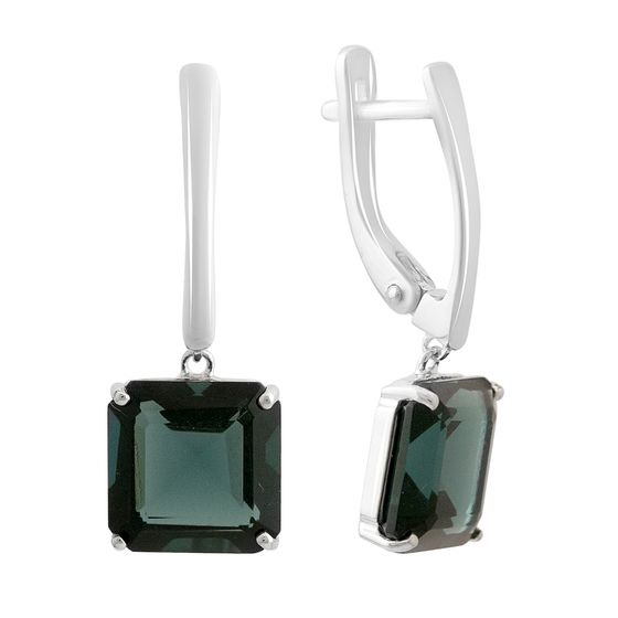 Серебряные серьги с топазом Лондон Блю 7.888ct
