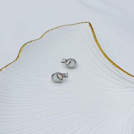 Серебряные серьги с опалом 2.06ct