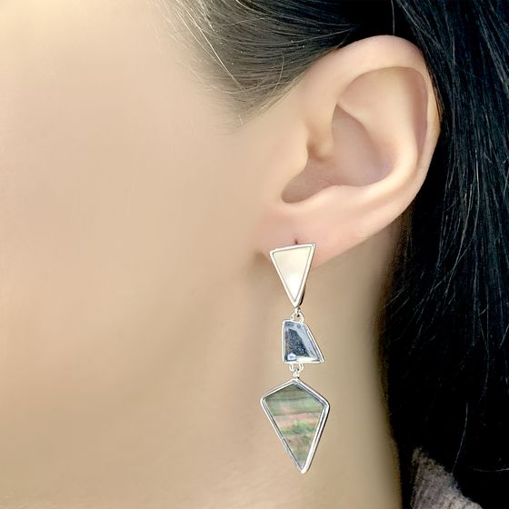 Серебряные серьги с перламутром