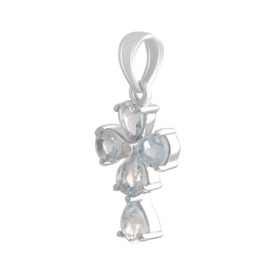 Серебряный крестик с топазом 1.885ct