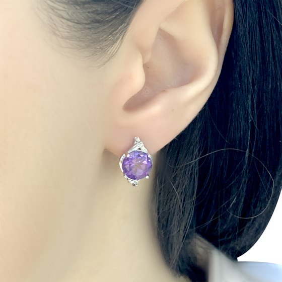 Серебряные серьги с александритом 4.213ct