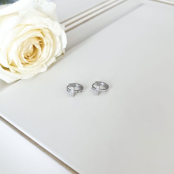 Золотые серьги с фианитами 0.26ct
