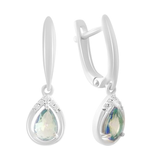 Серебряные серьги с мистик топазом 1.11ct