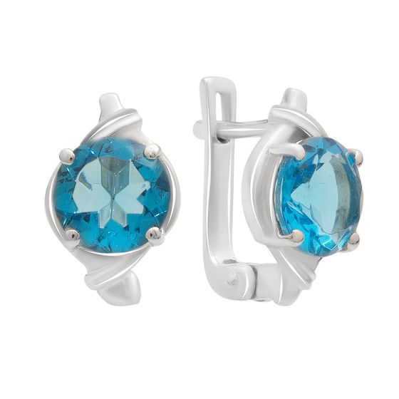 Серебряные серьги с топазом 2.816ct