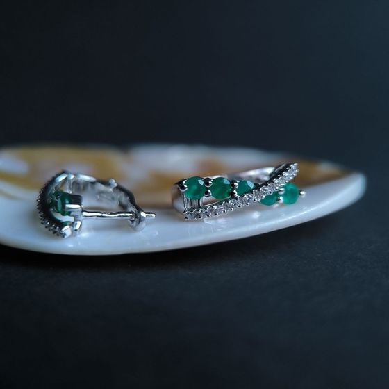 Серебряные серьги с агатом 1.395ct