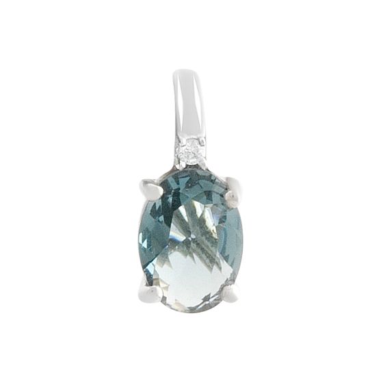Серебряная подвеска с топазом Лондон Блю 0.573ct, фианитами