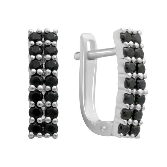 Серебряные серьги с сапфиром