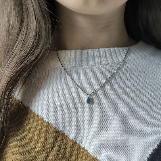 Серебряная подвеска с сапфиром nano 0.517ct