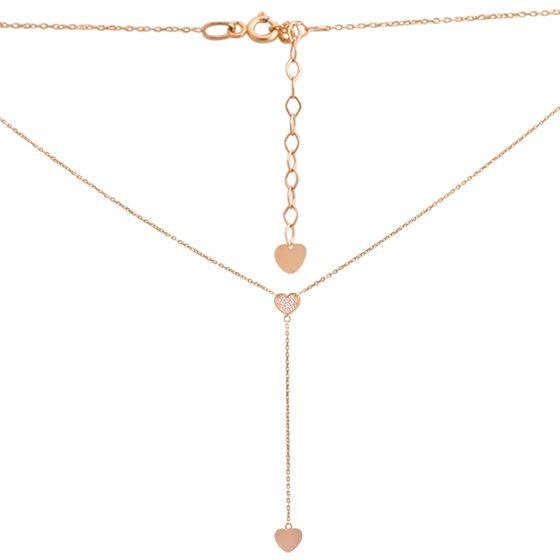 Золотое колье с фианитами 0.11ct