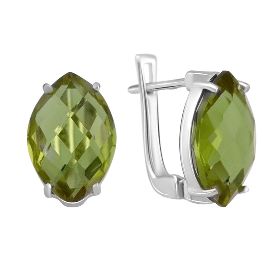 Серебряные серьги с султанитом 10.263ct