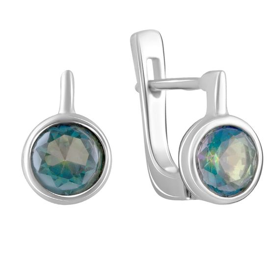 Серебряные серьги с мистик топазом 1.16ct