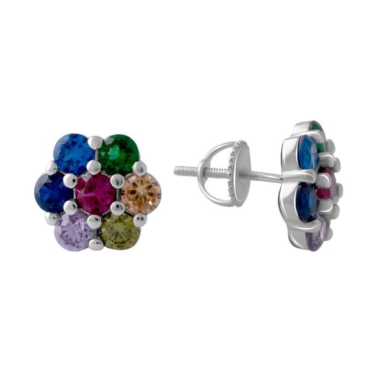 Серебряные серьги с фианитами