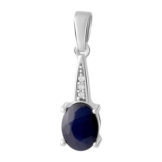 Серебряная подвеска с сапфиром 1.66ct