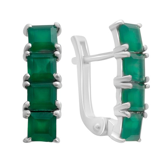 Серебряные серьги с агатом 2.7ct