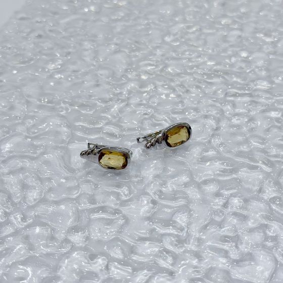 Серебряные серьги с цитрином nano 5.625ct