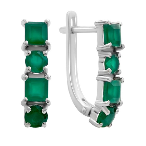 Серебряные серьги с агатом 2.405ct