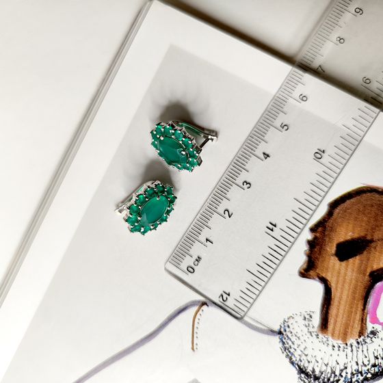 Серебряные серьги с агатом 6.856ct
