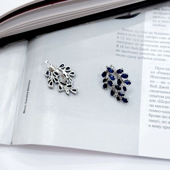 Серебряные серьги с сапфиром 6.925ct