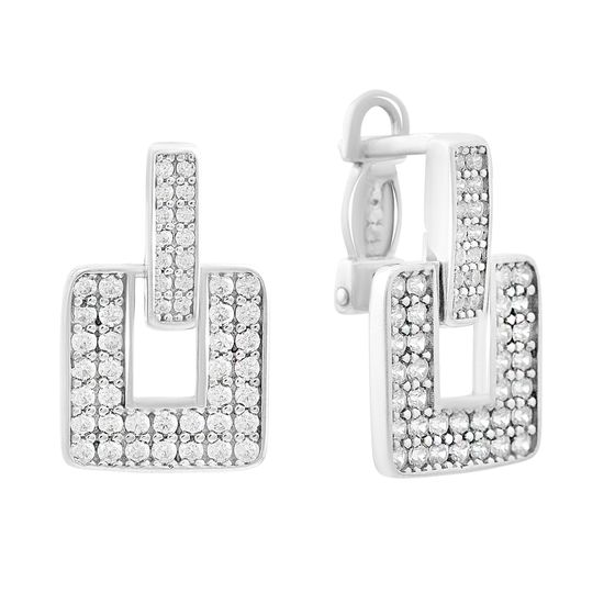 Серебряные серьги с фианитами