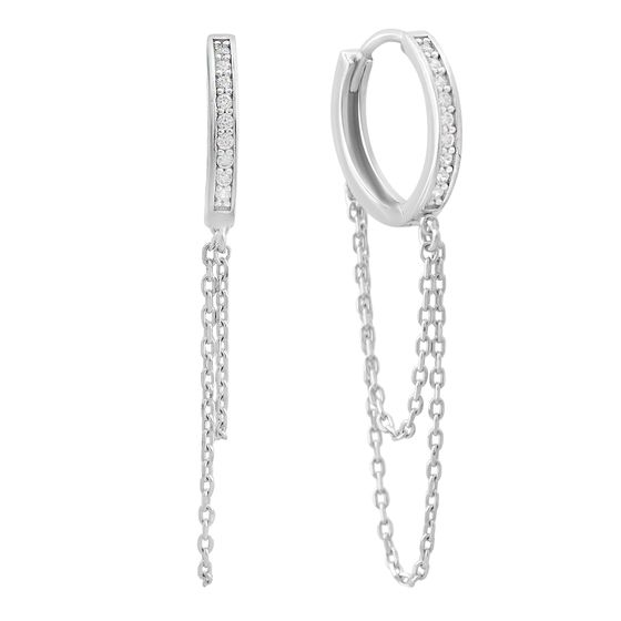 Золотые серьги с фианитами 0.09ct