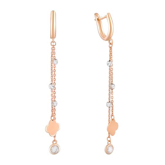 Золотые серьги с фианитами 0.4ct