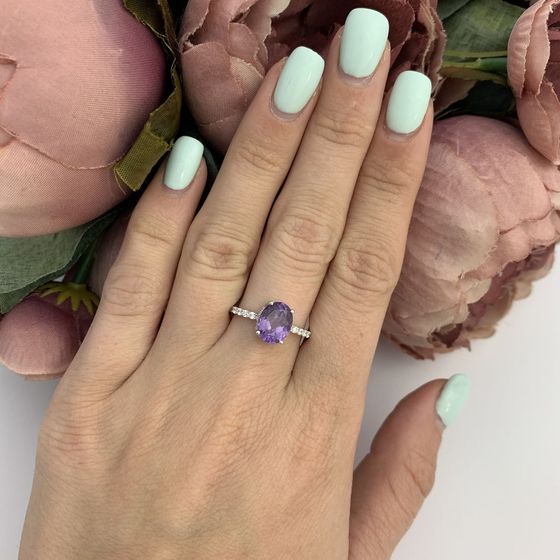 Серебряное кольцо с александритом 2.595ct