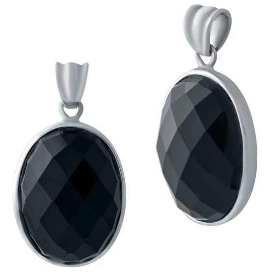 Серебряная подвеска с ониксом