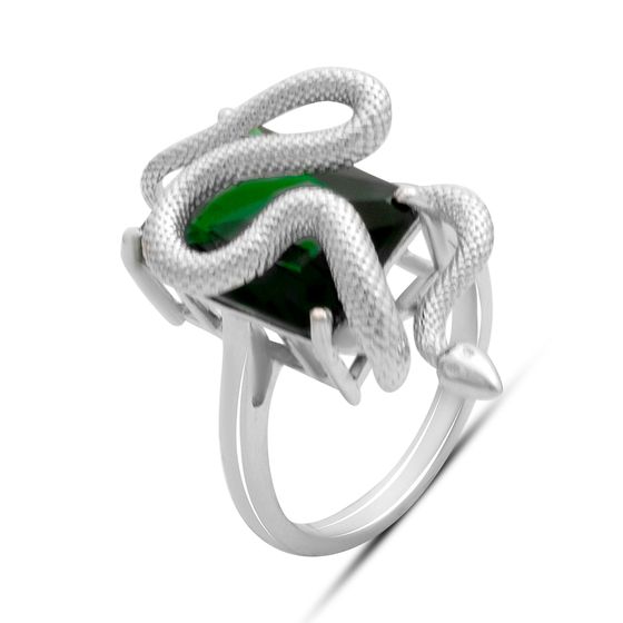 Серебряное кольцо с изумрудом nano 5.15ct