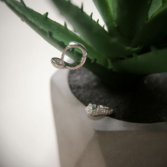 Серебряные серьги с фианитами