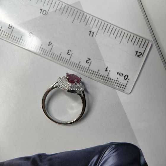 Серебряное кольцо с рубином 3.013ct