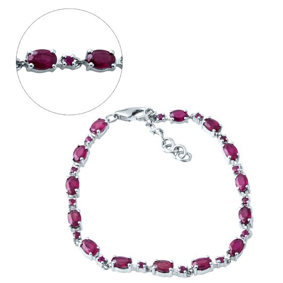 Серебряный браслет с рубином 9.518ct, керамикой