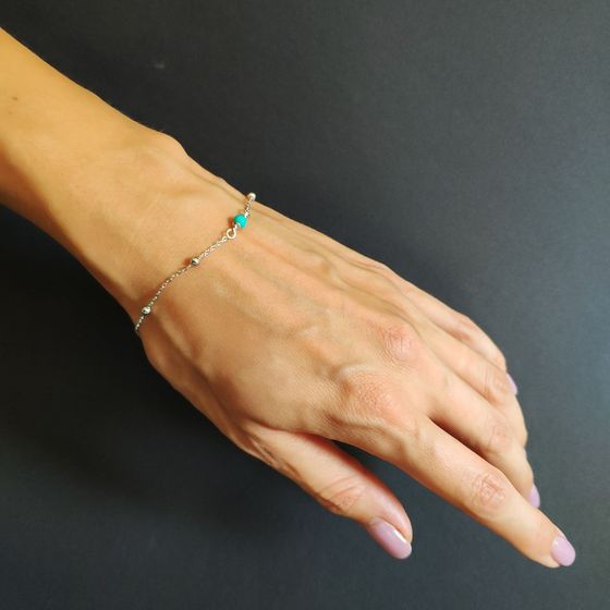 Серебряный браслет с бирюзой