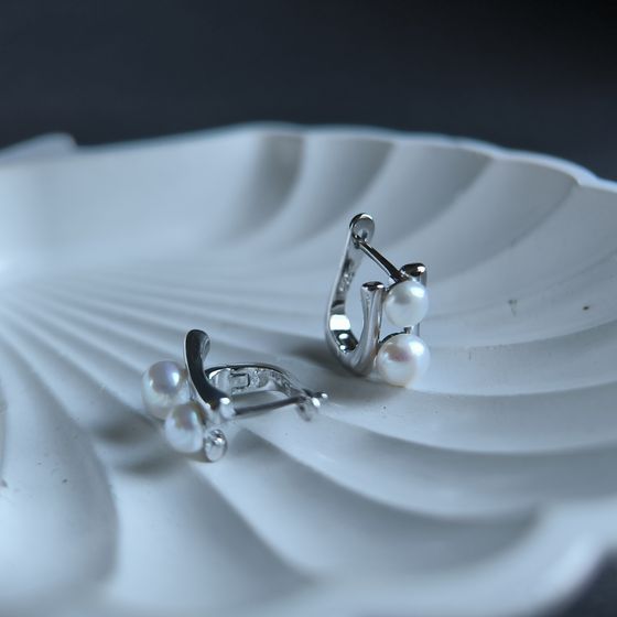 Серебряные серьги с жемчугом 4.75ct
