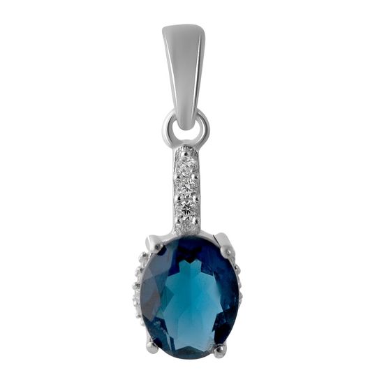 Серебряная подвеска с топазом Лондон Блю