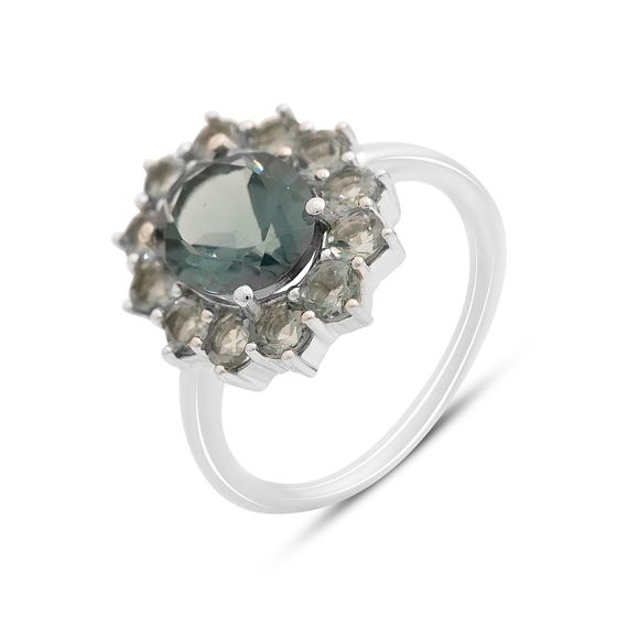 Серебряное кольцо с топазом Лондон Блю 3ct