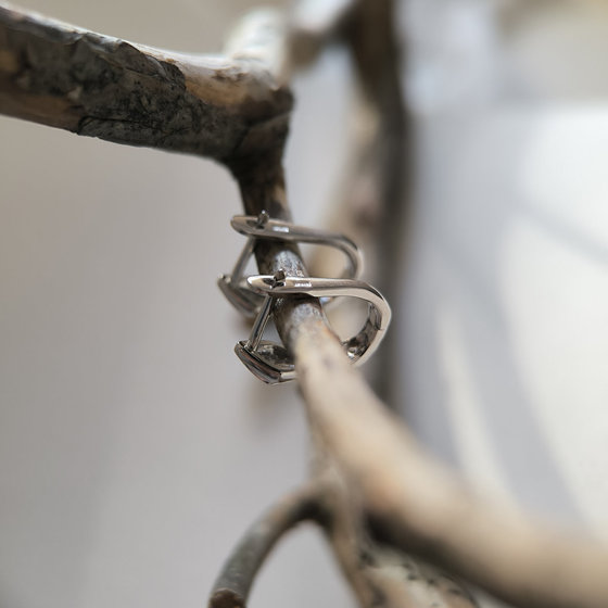 Серебряные серьги с фианитами