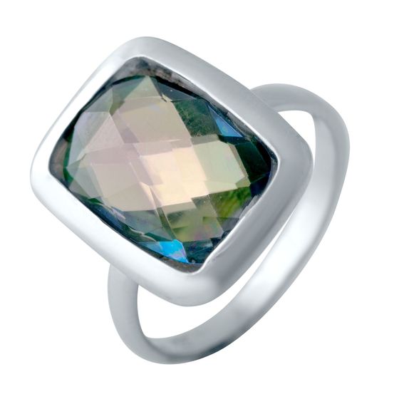 Серебряное кольцо с мистик топазом