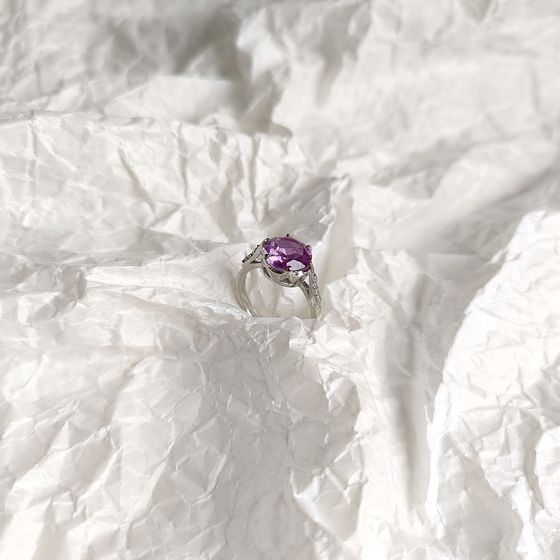 Серебряное кольцо с александритом 4.87ct