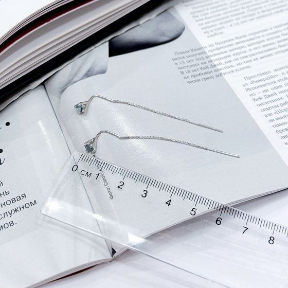 Серебряные серьги с топазом Лондон Блю 0.38ct