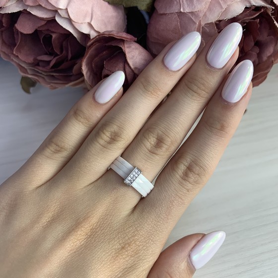 Серебряное кольцо с керамикой