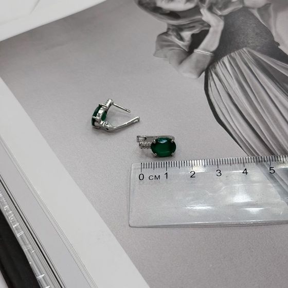 Серебряные серьги с агатом